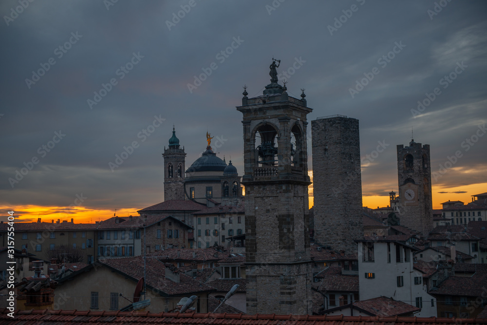 Naklejka premium old town of Bergamo