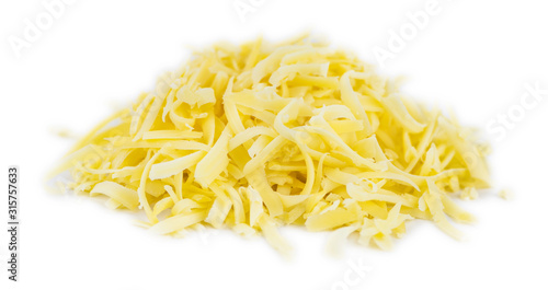 Grated Cheese isolated on white background