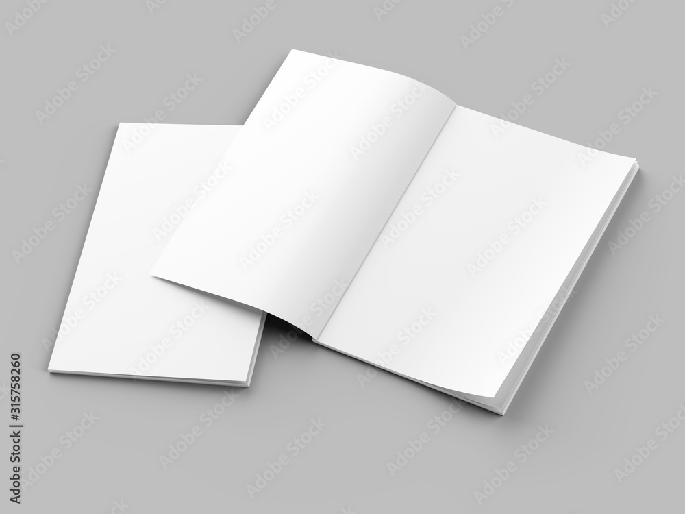Magazine with open cover. Vertical A4 format. 3d illustration. Magazine with open cover. Vertical A4 format. 3d illustration.