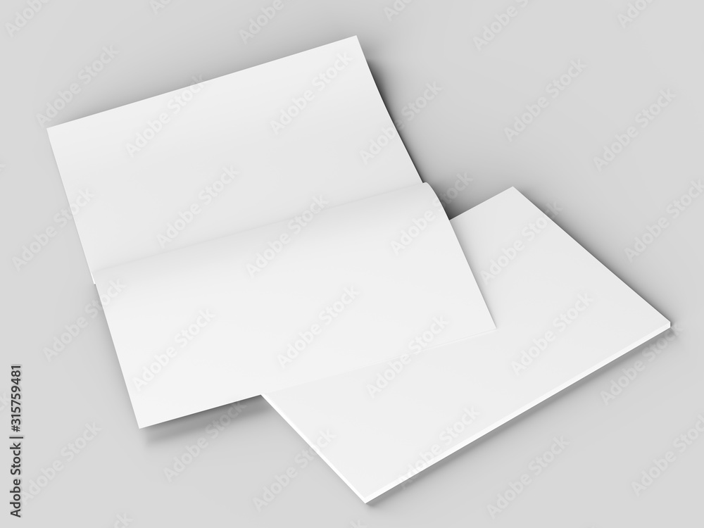 Magazine with open cover. Vertical A4 format. 3d illustration. Magazine with open cover. Vertical A4 format. 3d illustration.
