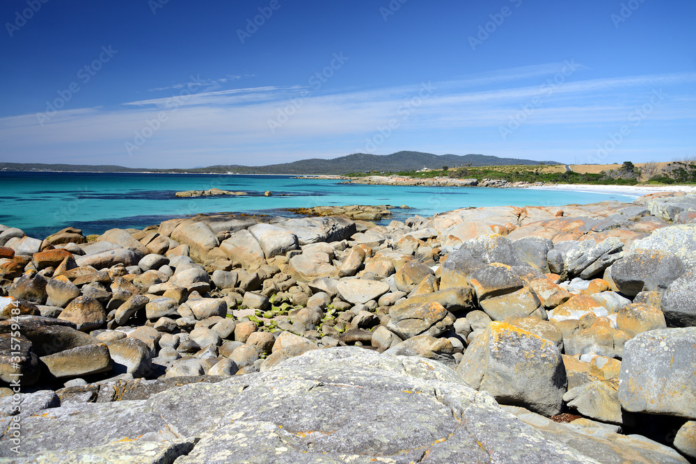 Bay of Fires is one of Tasmania's most popular conservation reserves, Tasmania, Australia