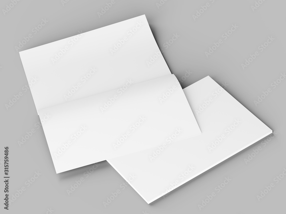 Magazine with open cover. Vertical A4 format. 3d illustration. Magazine with open cover. Vertical A4 format. 3d illustration.