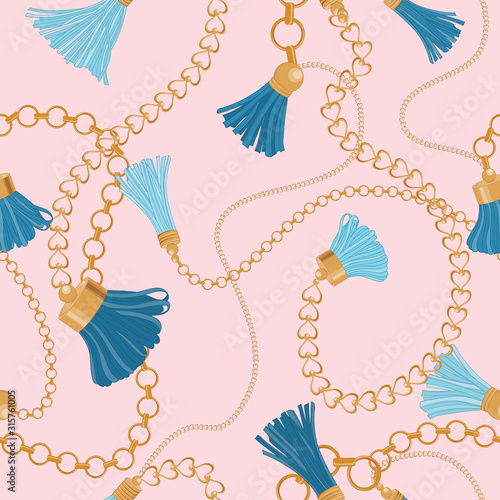 Seamless Tassels Fashion Vintage Vector Pattern