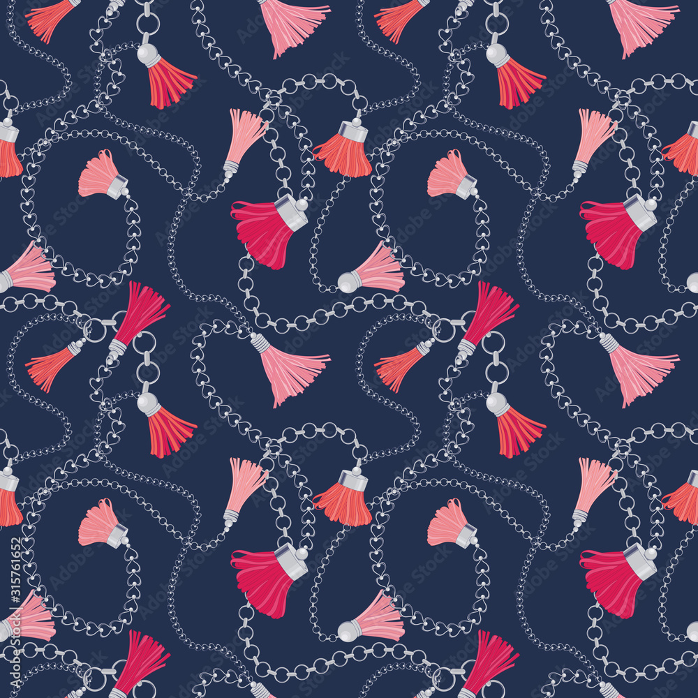 Pink Tassels Seamless Vector Pattern Pink Tassels Seamless Vector Pattern