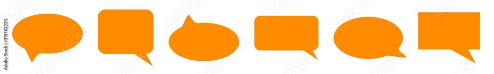 Speech Bubble Balloon Icon orange | Blank Bubbles | Communication Symbol | Message Logo | Cartoon Sign | Isolated | Variations Speech Bubble Balloon Icon orange | Blank Bubbles | Communication Symbol | Message Logo | Cartoon Sign | Isolated | Variations