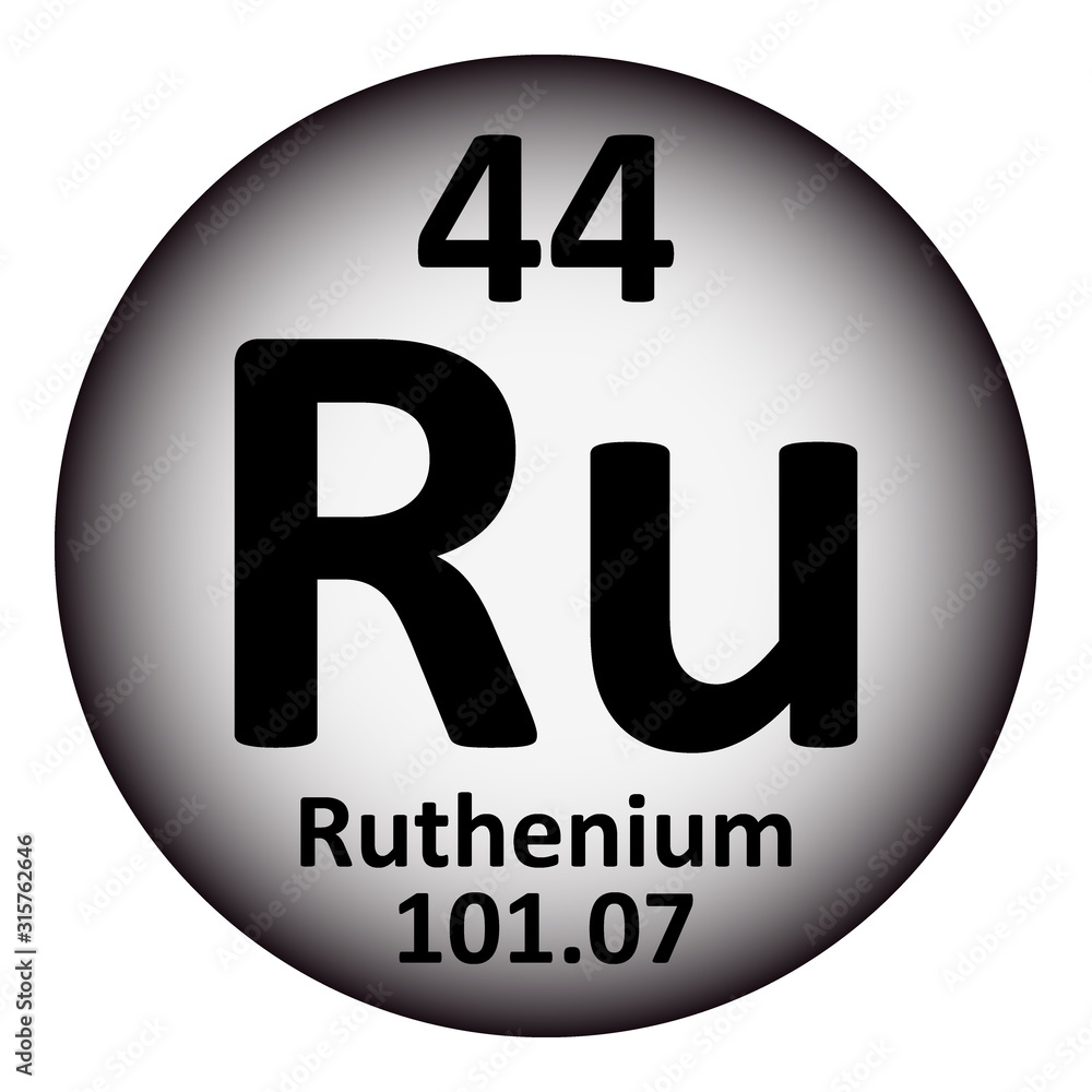 Periodic table element ruthenium icon. Periodic table element ruthenium icon.