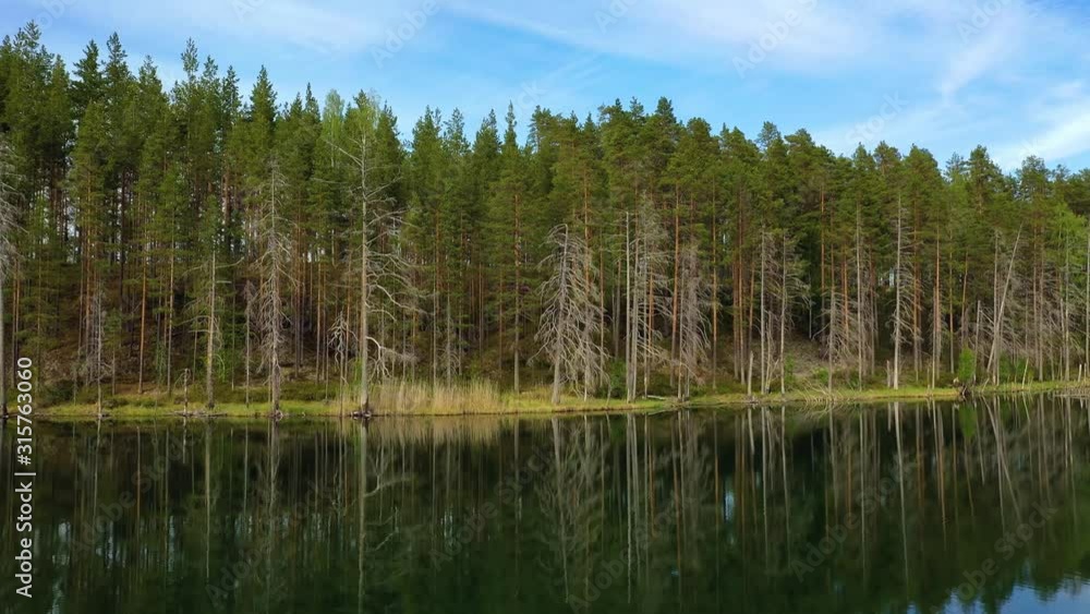 Aerial View of the Lake and Forest in Finland. Beautiful nature of Finland. Aerial View of the Lake and Forest in Finland. Beautiful nature of Finland.