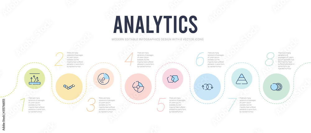 analytics concept infographic design template. included venn diagram, pyramid chart, loop, interlocking, infographic, sweep icons analytics concept infographic design template. included venn diagram, pyramid chart, loop, interlocking, infographic, sweep icons