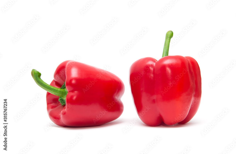 red sweet pepper isolated on white background. red sweet pepper isolated on white background.
