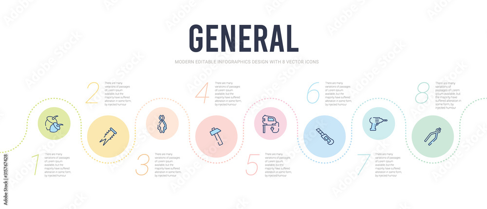 general concept infographic design template. included nail puller, perforator, stationery knife, fretsaw, sledgehammer, nippers icons general concept infographic design template. included nail puller, perforator, stationery knife, fretsaw, sledgehammer, nippers icons