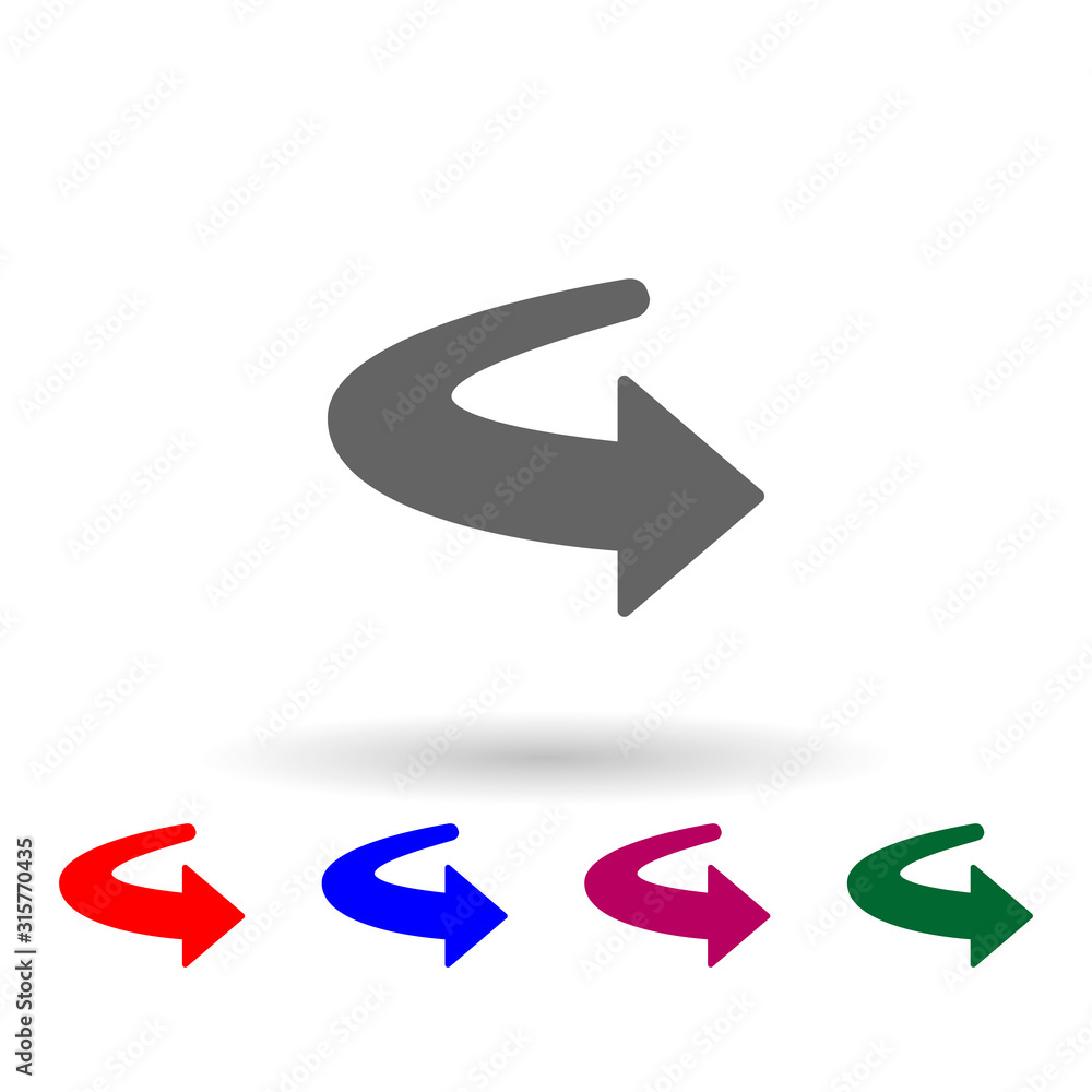Back arrow multi color icon. Simple glyph, flat vector of web icons for ui and ux, website or mobile application Back arrow multi color icon. Simple glyph, flat vector of web icons for ui and ux, website or mobile application