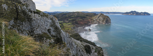 Overview of the beach of Liendo and the marshes of Santoña from Monte Candina