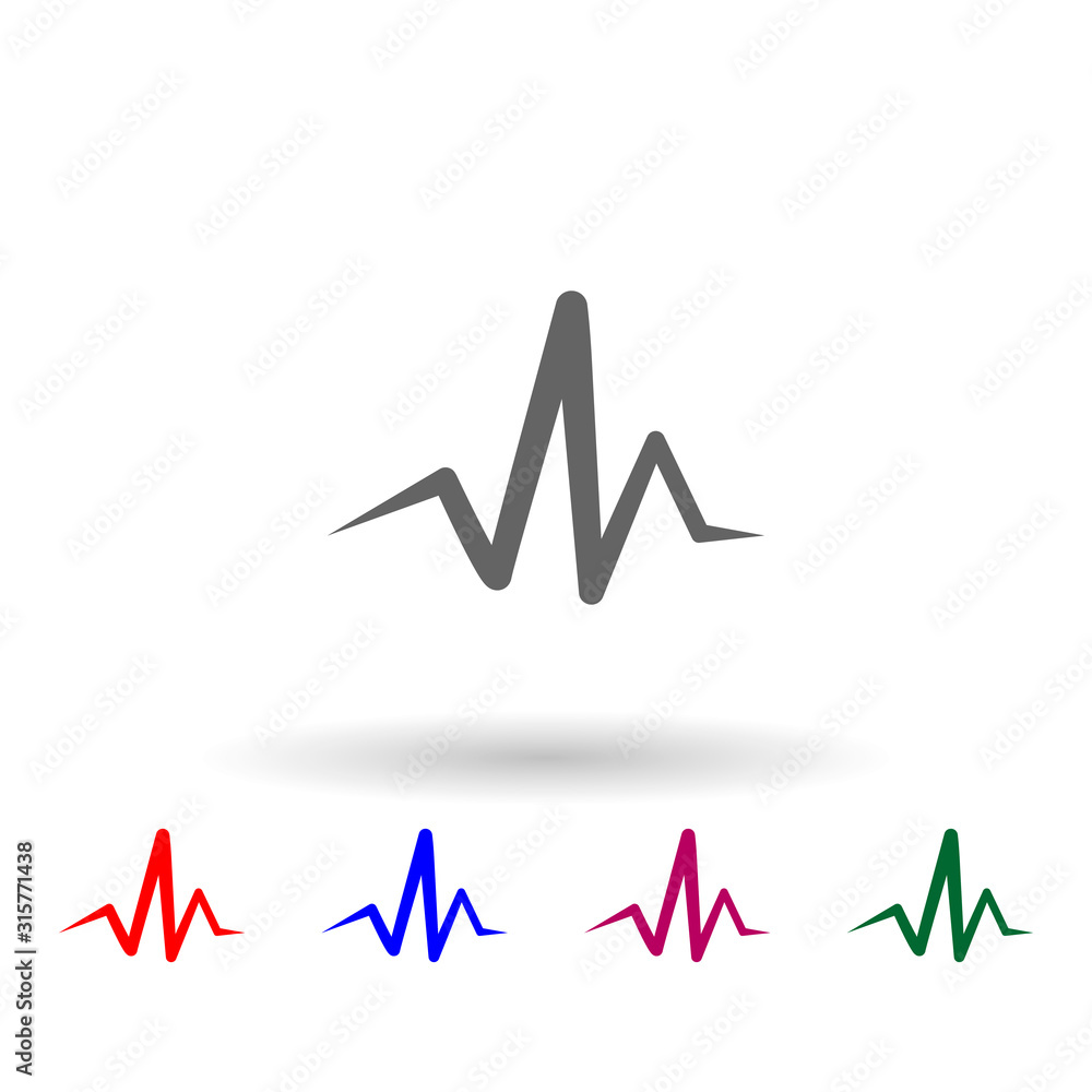 Cardiogram multi color icon. Simple glyph, flat vector of web icons for ui and ux, website or mobile application