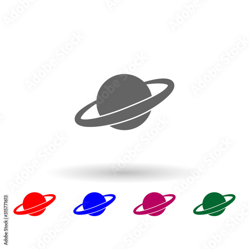 Saturn multi color icon. Simple glyph, flat vector of web icons for ui and ux, website or mobile application