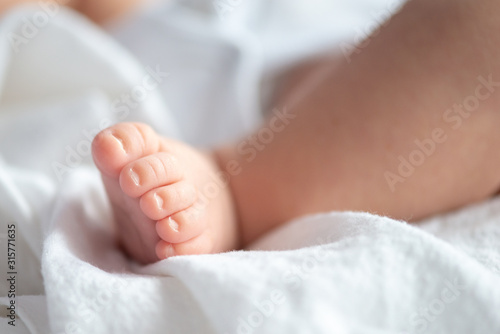 Closeup photo of a newborn foot