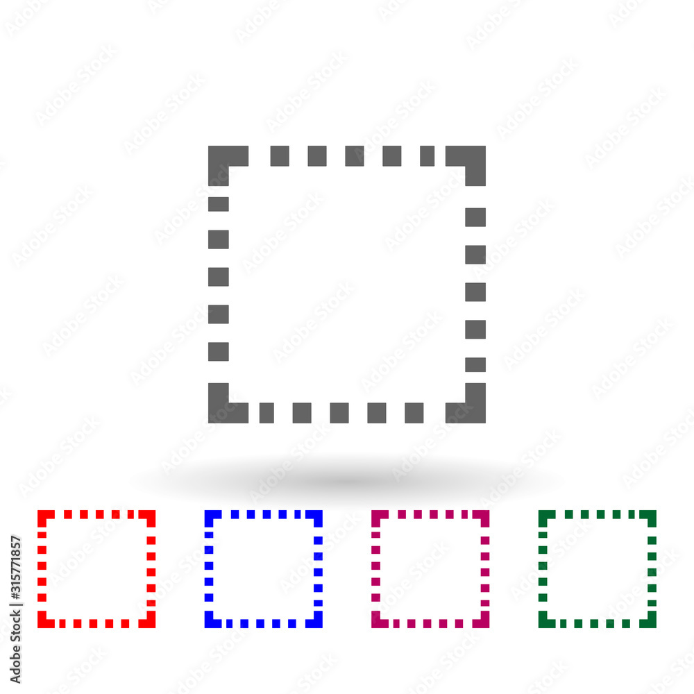 Square shaded multi color icon. Simple glyph, flat vector of web icons for ui and ux, website or mobile application Square shaded multi color icon. Simple glyph, flat vector of web icons for ui and ux, website or mobile application