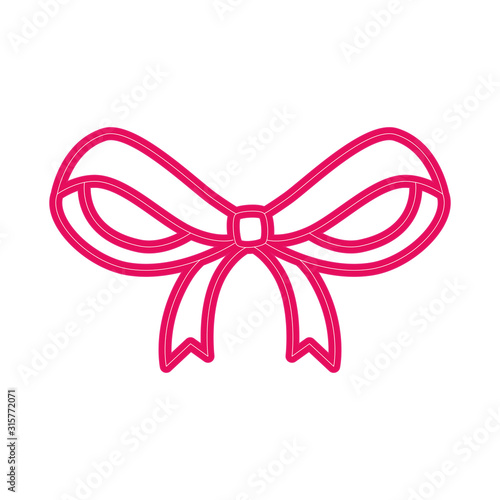 beautiful ribbon in neon light on white background © Gstudio