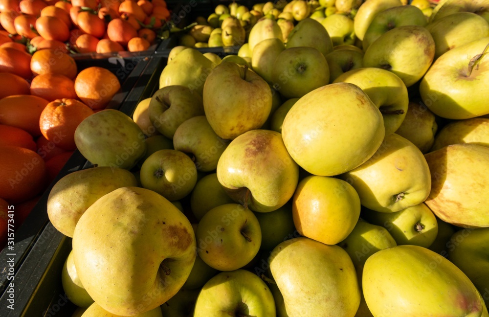 fresh apples at a market 