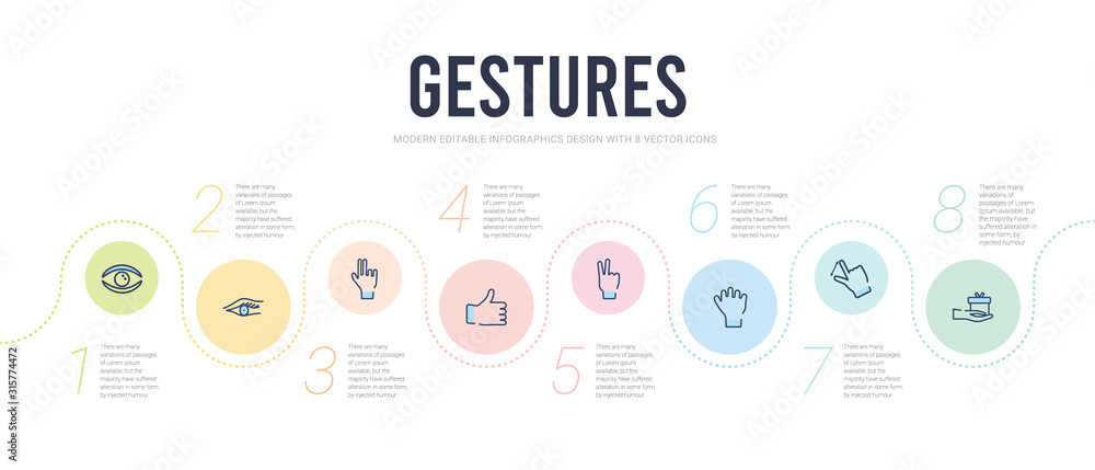 gestures concept infographic design template. included give a gift, gestures, grab, finger up, thumb finger up, two fingers up icons gestures concept infographic design template. included give a gift, gestures, grab, finger up, thumb finger up, two fingers up icons