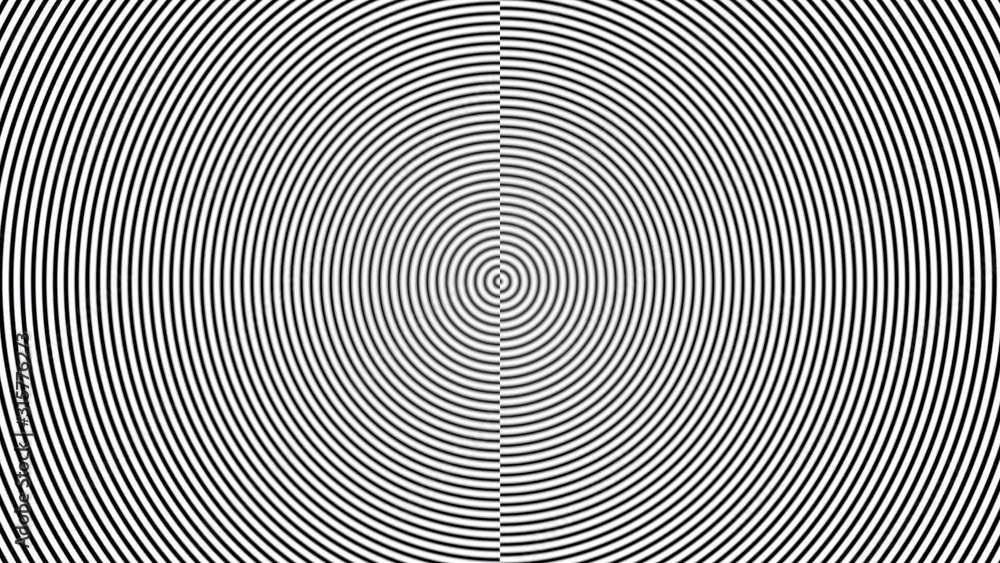Black and white moire circle pattern - illustration - obrazy, fototapety, plakaty 