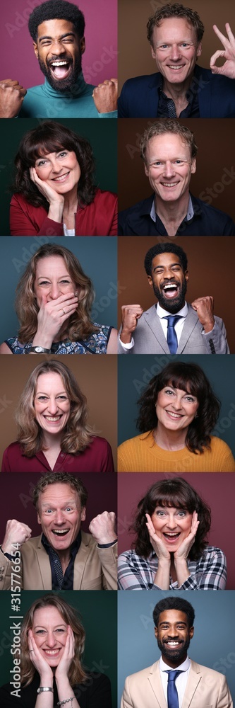 Group of people in a collage Group of people in a collage