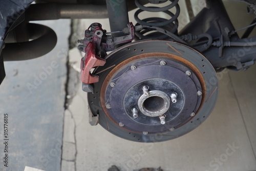 Car's disc brake detail