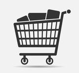 Detailed full shopping cart symbol shop icon