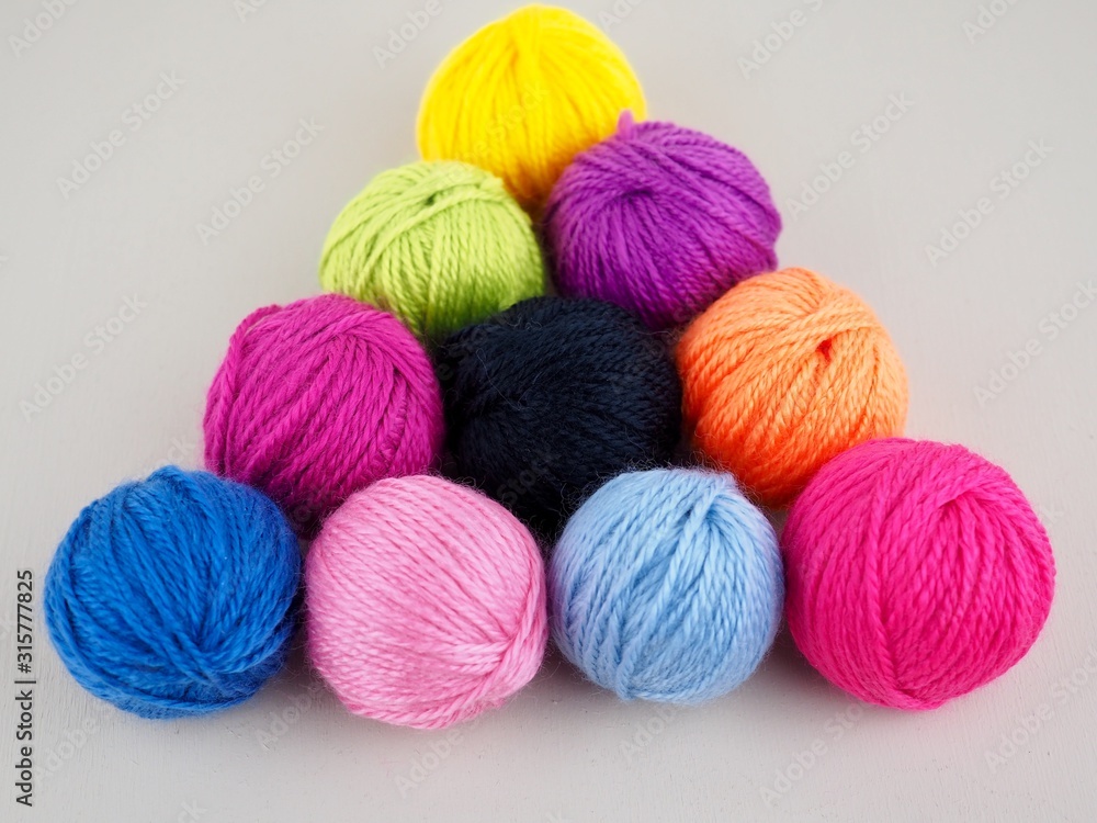 round balls of colourful yarn round balls of colourful yarn