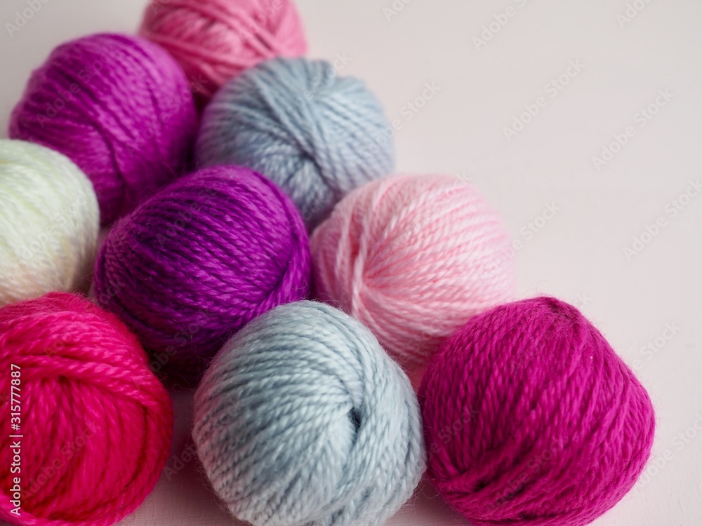 round balls of colourful yarn round balls of colourful yarn