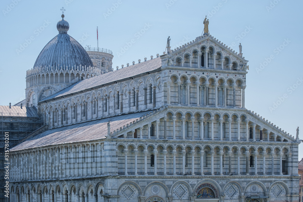 Pisa Cathedral Exterior, Piazza dei Miracoli, Pisa, Tuscany, Italy