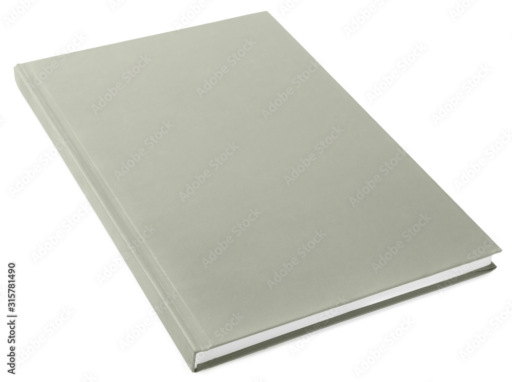 Stylish grey hardcover notebook isolated on white Stylish grey hardcover notebook isolated on white