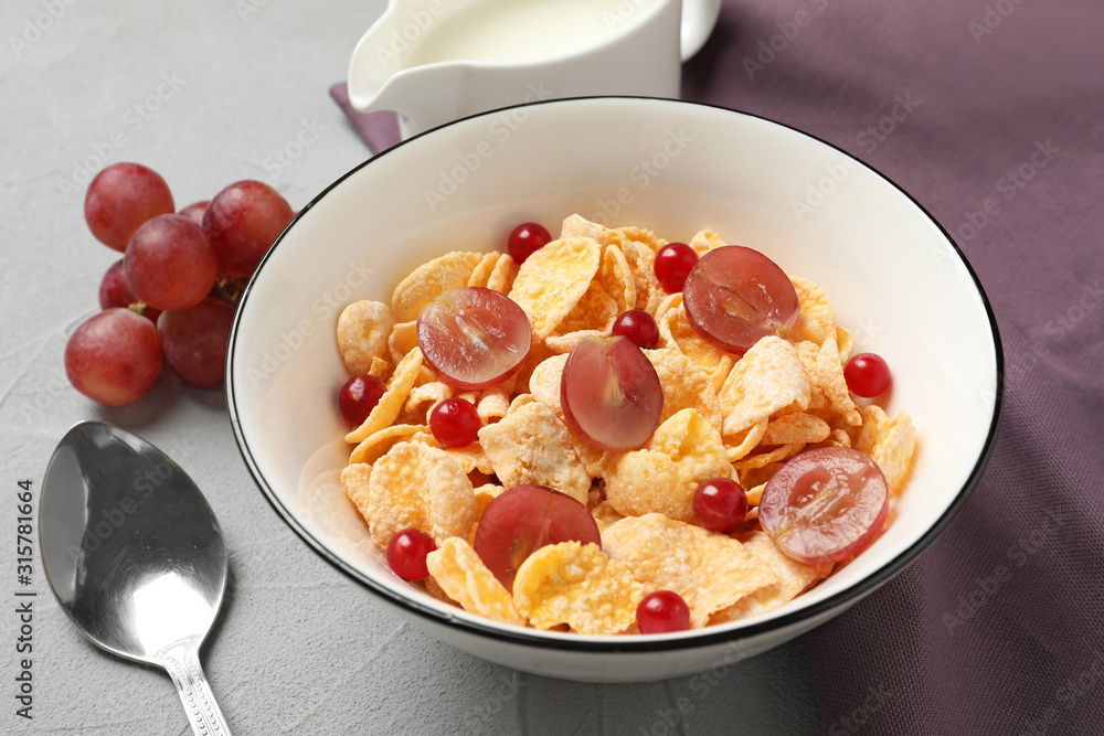 Tasty healthy breakfast served on light table Tasty healthy breakfast served on light table