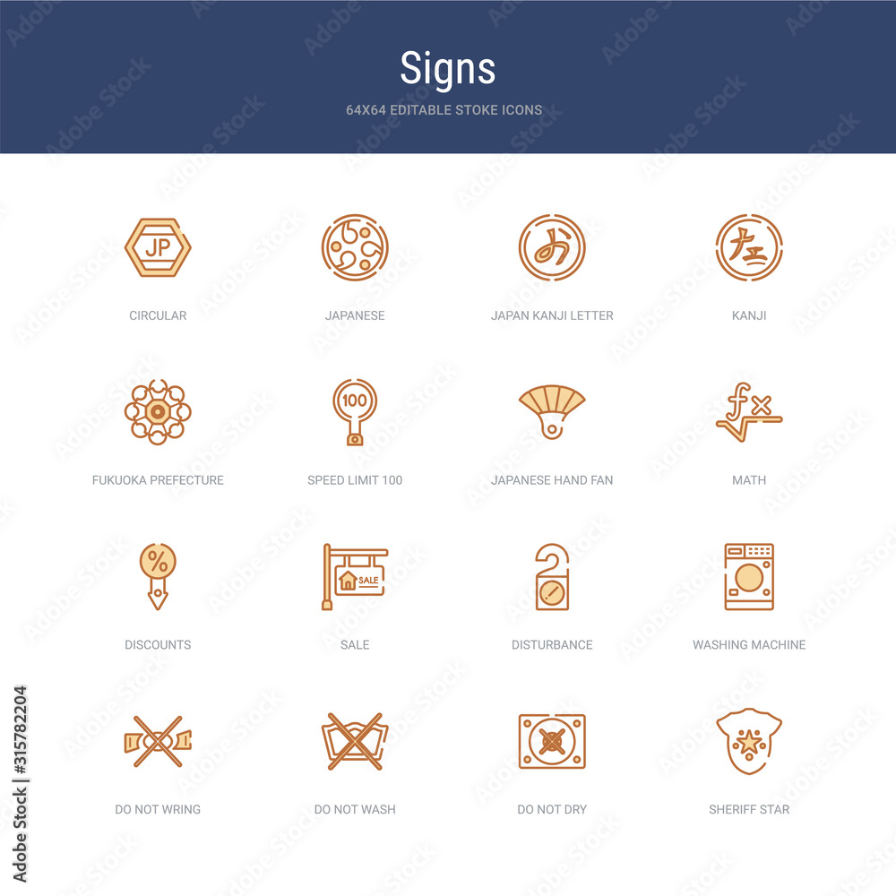 set of 16 vector stroke icons such as sheriff star, do not dry, do not wash, do not wring, washing machine, disturbance from signs concept. can be used for web, logo, ui\u002fux
