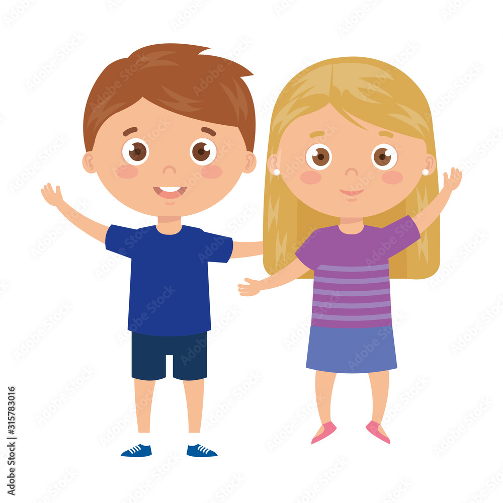 children standing on white background children standing on white background