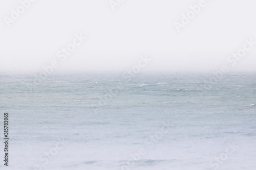 horizon above atlantic ocean with fog