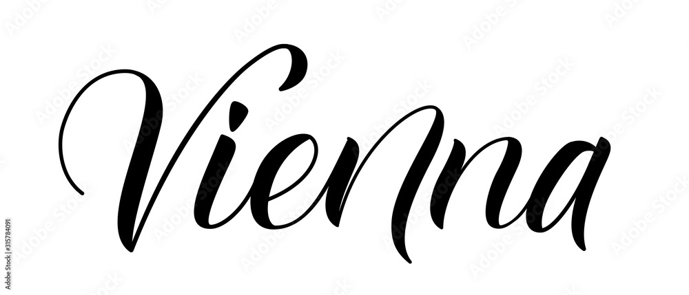 Modern brush calligraphy Vienna isotated on a white background. Vector illustration.