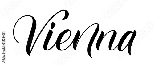 Modern brush calligraphy Vienna isotated on a white background. Vector illustration.