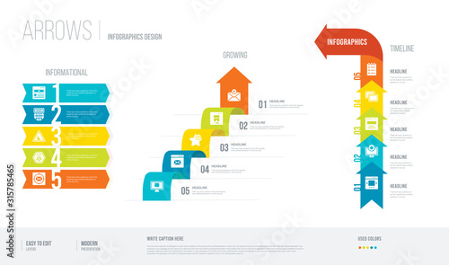 arrows style infogaphics design from web concept. infographic vector illustration