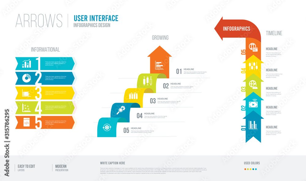 arrows style infogaphics design from user interface concept ...