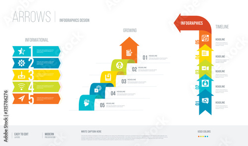 arrows style infogaphics design from ui concept. infographic vector illustration