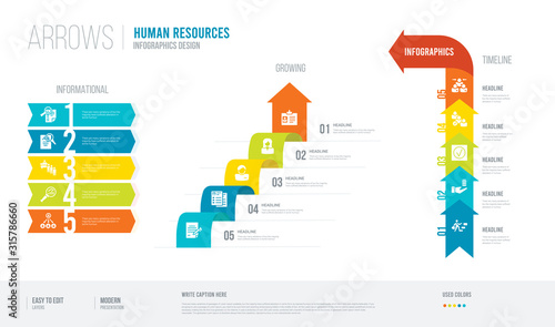 arrows style infogaphics design from human resources concept. infographic vector illustration