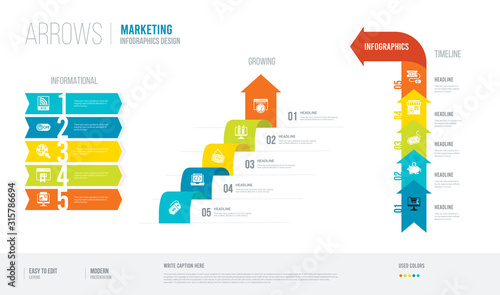 arrows style infogaphics design from marketing concept. infographic vector illustration