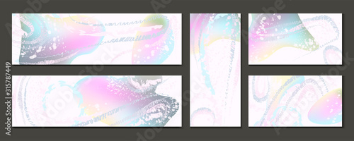Elegant natural pastel muted pale calm tones card templates set