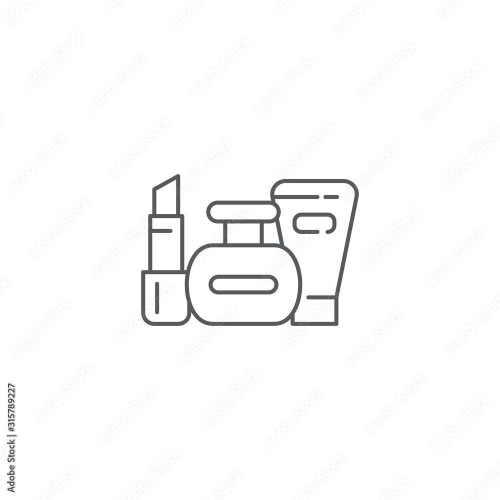 Cosmetics set vector icon symbol beauty isolated on white background Cosmetics set vector icon symbol beauty isolated on white background
