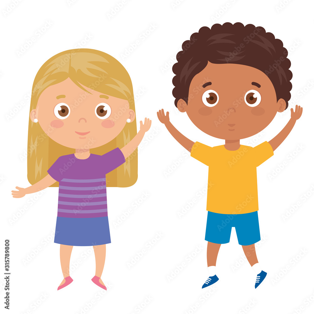 children standing on white background children standing on white background