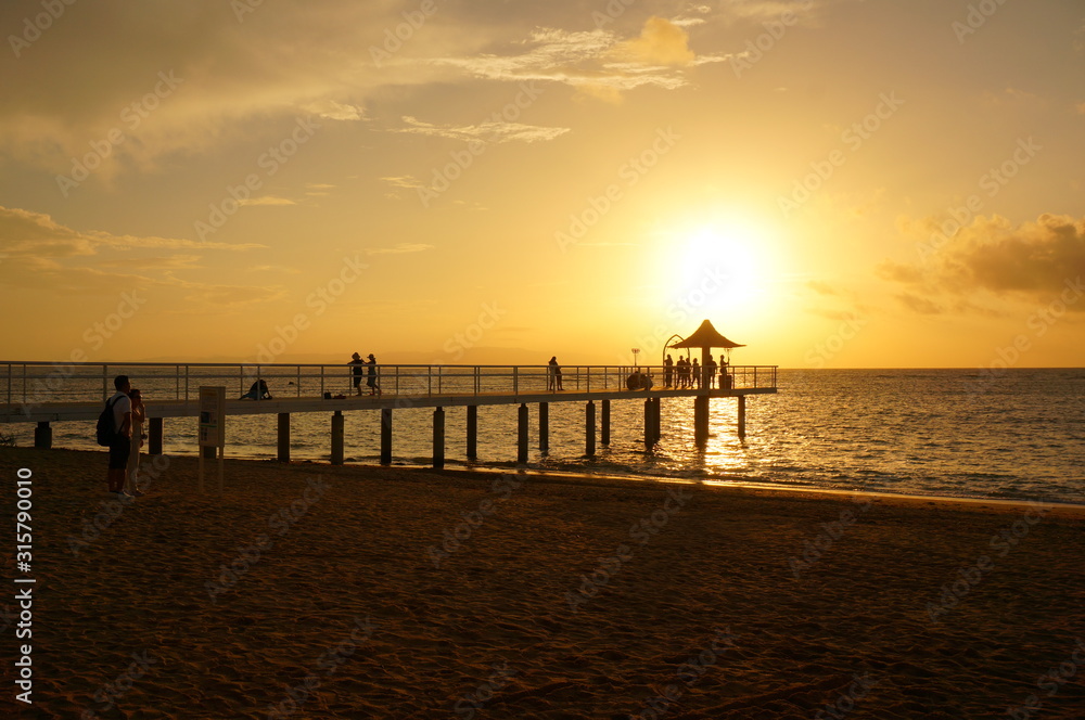 the beautiful sunset in okinawa, JAPAN