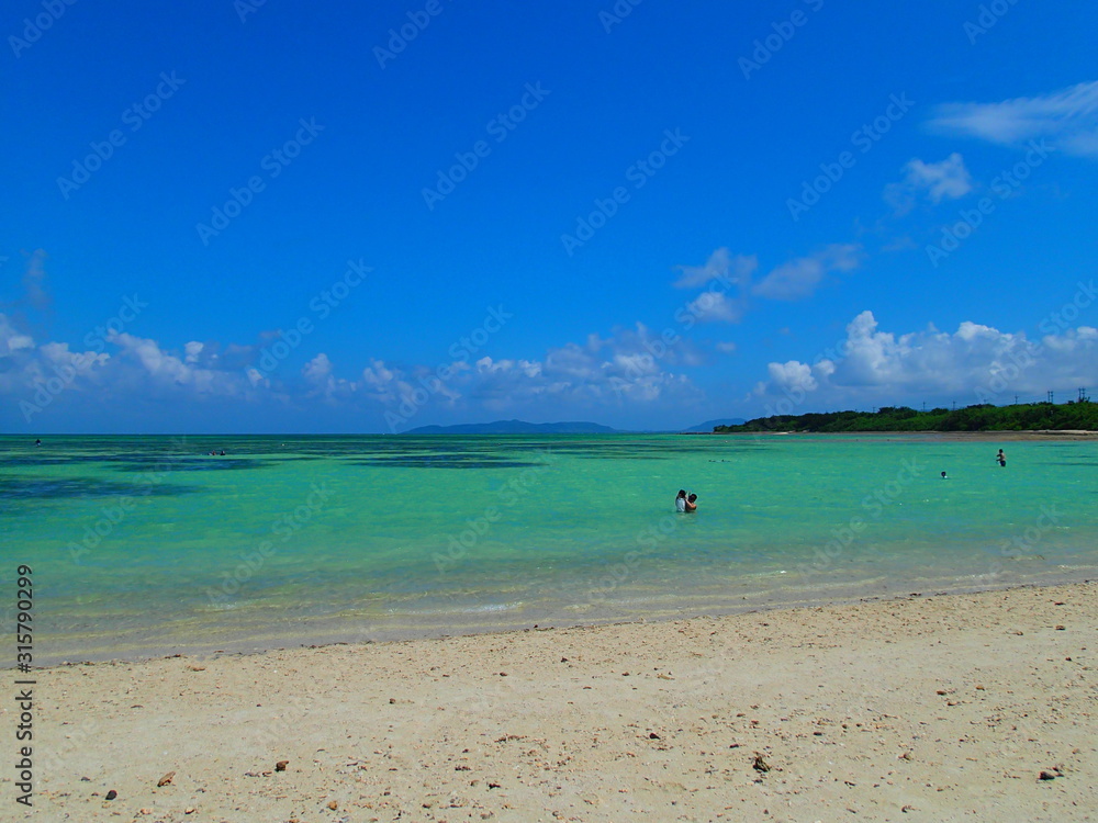 the beautiful beach of taketomi island in JAPAN