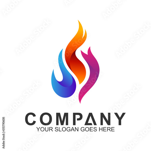 fire logo design template  abstract fire vector