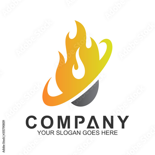 fire logo design template, abstract fire vector