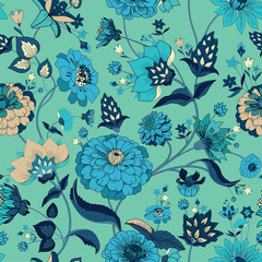 Sierkussen Turquoise patronen Vintage paisley bloemenpatroon decoratief  © alfaolga
